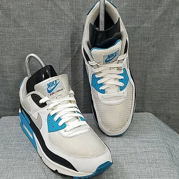 Nike Air Max 90 Retro Laser Blue 2020 CJ6779-100 Men's SZ 9.5 Blue / White / Blk - Picture 1 of 12
